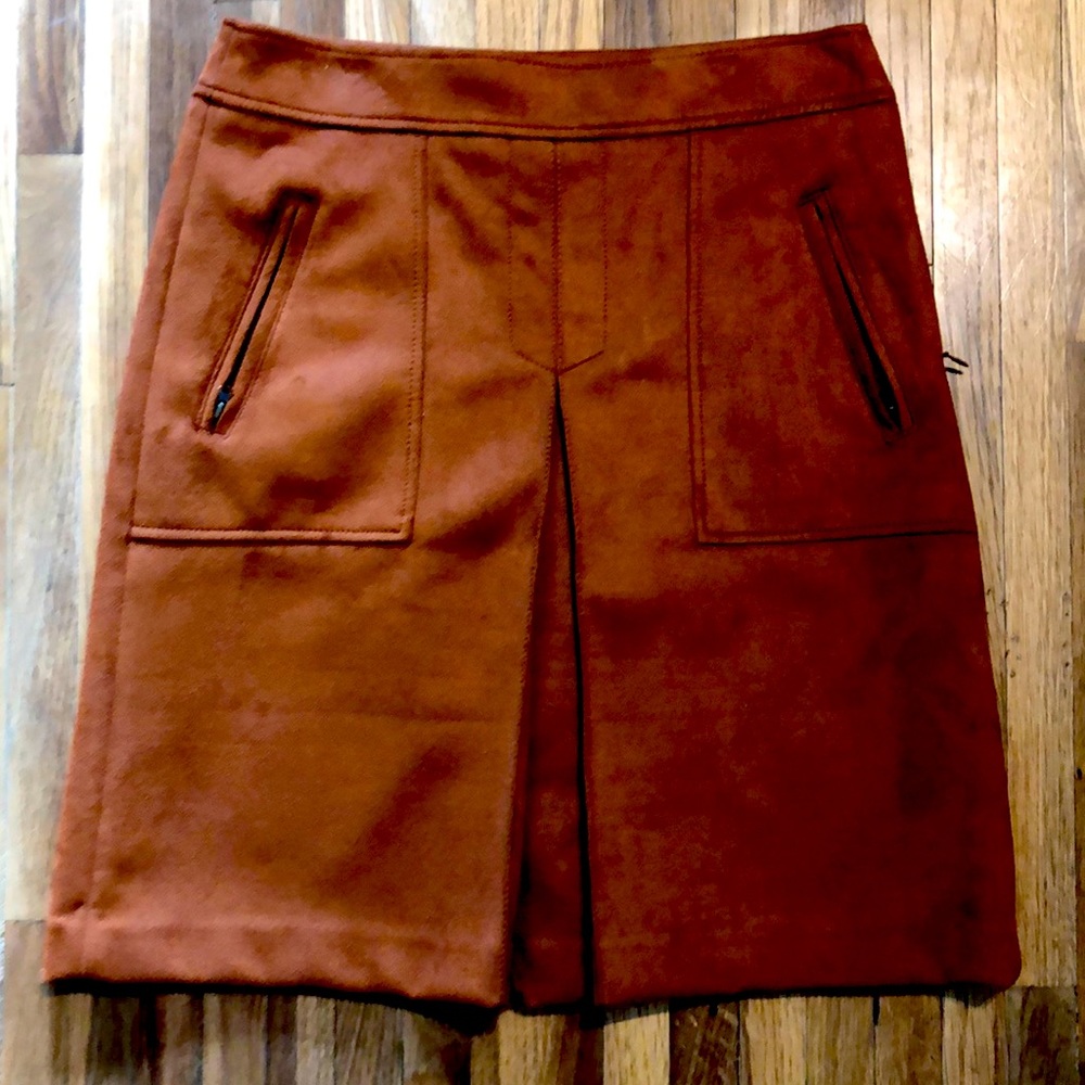 LOFT suede skirt, reddish brown, women’s size 4.